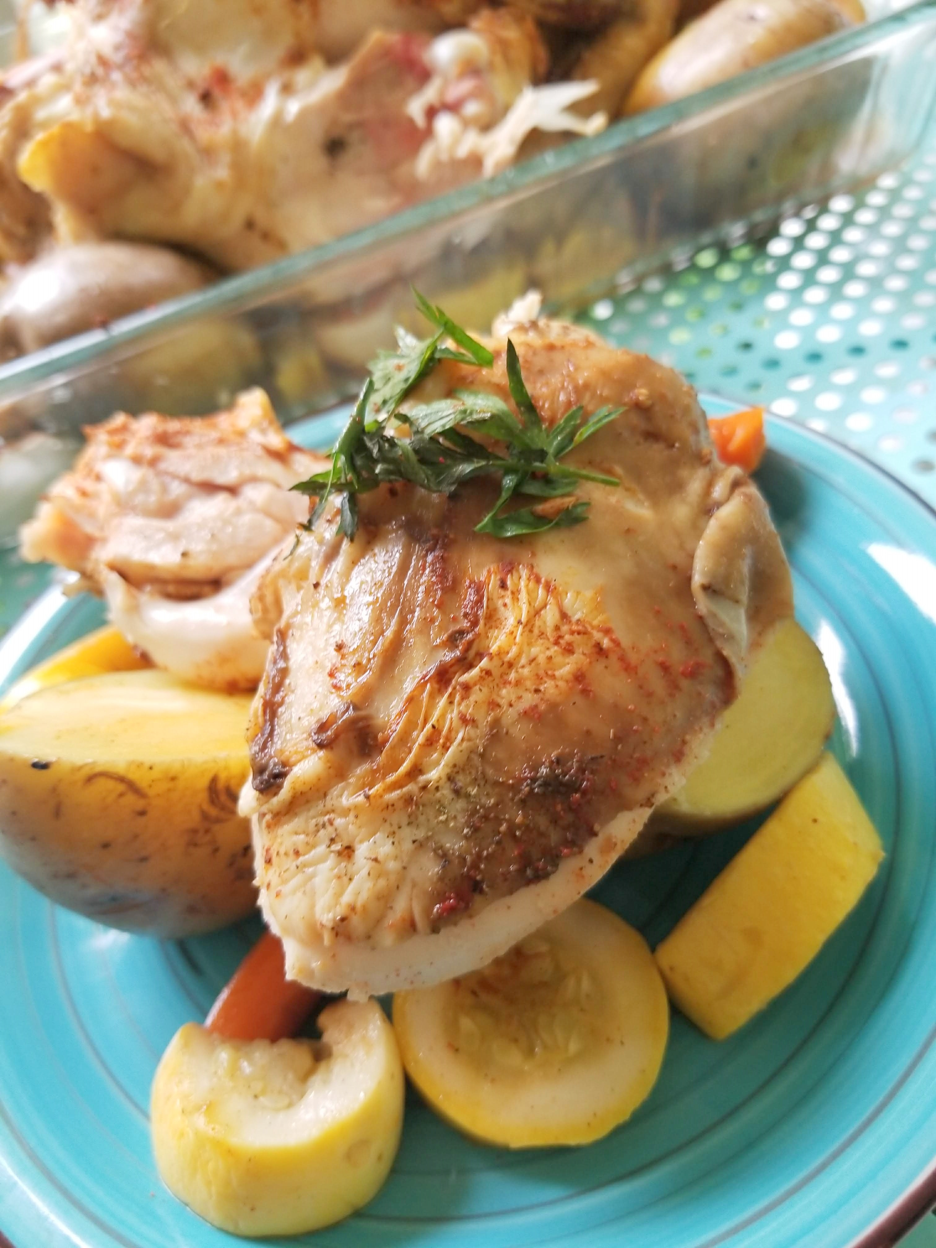 Roasted Chicken cooked in the slow cooker 